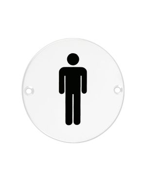 Click Here To Enlarge This Photo Of ZSS01-PCW - Zoo Hardware 76mm Male Disc Symbol - Powder Coated White