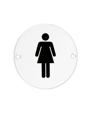 Click Here To Enlarge This Photo Of ZSS02-PCW - Zoo Hardware 76mm Female Disc Symbol - Powder Coated White