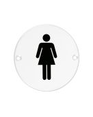 ZSS02-PCW - Zoo Hardware 76mm Female Disc Symbol - Powder Coated White