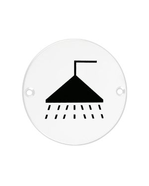 Click Here To Enlarge This Photo Of ZSS04-PCW - Zoo Hardware 76mm Shower Disc Symbol - Powder Coated White