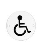 ZSS07-PCW - Zoo Hardware 76mm Disabled Disc Symbol - Powder Coated White