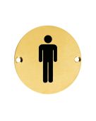 ZSS01-PVDSB - Zoo Hardware 76mm Male Disc Symbol - PVD Satin Brass