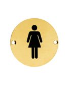 ZSS02-PVDSB - Zoo Hardware 76mm Female Disc Symbol - PVD Satin Brass