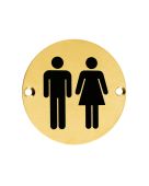 ZSS03-PVDSB - Zoo Hardware 76mm Unisex Disc Symbol - PVD Satin Brass