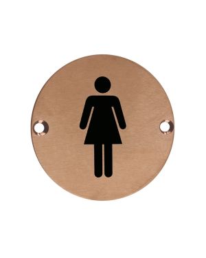 Click Here To Enlarge This Photo Of ZSS02-PVDBZ - Zoo Hardware 76mm Female Disc Symbol - PVD Bronze