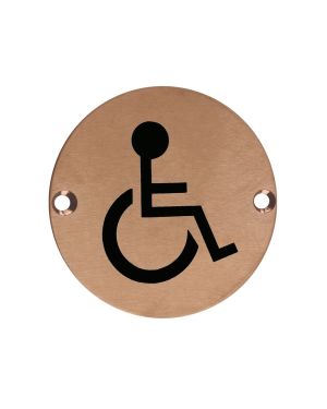 Click Here To Enlarge This Photo Of ZSS07-PVDBZ - Zoo Hardware 76mm Disabled Disc Symbol - PVD Bronze