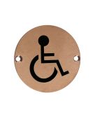 ZSS07-PVDBZ - Zoo Hardware 76mm Disabled Disc Symbol - PVD Bronze