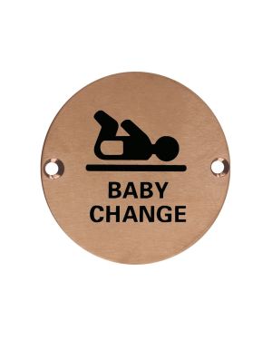 Click Here To Enlarge This Photo Of ZSS08-PVDBZ - Zoo Hardware 76mm Baby Change Disc Symbol - PVD Bronze