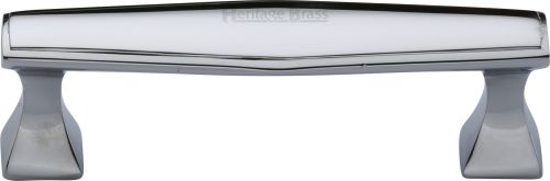 Click Here To Enlarge This Photo Of C0334 96-PC Heritage Brass Cabinet Pull Deco Design 96mm ctc Polished Chrome Finish