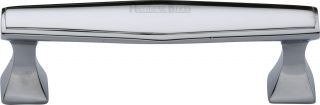 C0334 96-PC Heritage Brass Cabinet Pull Deco Design 96mm ctc Polished Chrome Finish