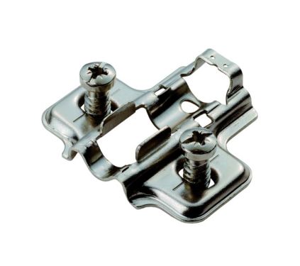 Click Here To Enlarge This Photo Of P4.100.35.00 Fingertip Design 0mm Mounting Plate with Euro Screw - Bright Zinc Plated