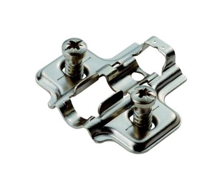 Click Here To Enlarge This Photo Of P4.100.35.02 Fingertip Design 2mm Mounting Plate with Euro Screw - Bright Zinc Plated
