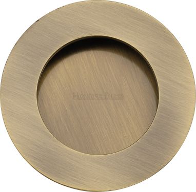 Click Here To Enlarge This Photo Of C1835-AT Heritage Brass Round Flush Pull Antique Brass finish