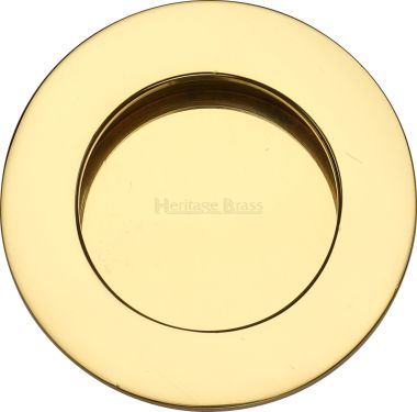 Click Here To Enlarge This Photo Of C1835-PB Heritage Brass Round Flush Pull Polished Brass finish