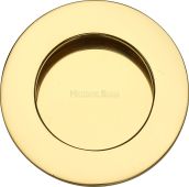 C1835-PB Heritage Brass Round Flush Pull Polished Brass finish