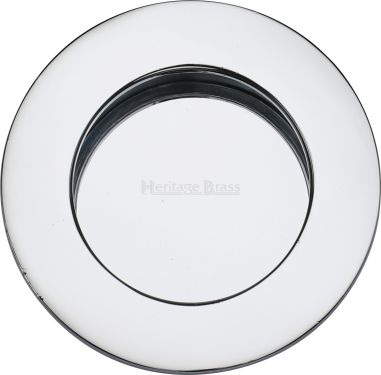 Click Here To Enlarge This Photo Of C1835-PC Heritage Brass Round Flush Pull Polished Chrome finish