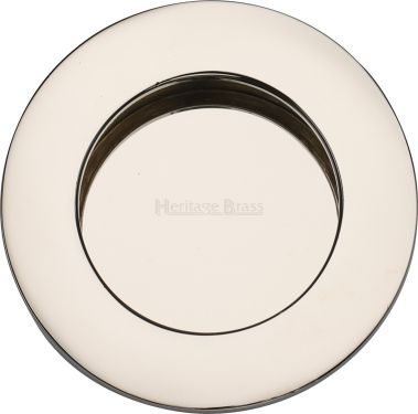 Click Here To Enlarge This Photo Of C1835-PNF Heritage Brass Round Flush Pull Polished Nickel finish