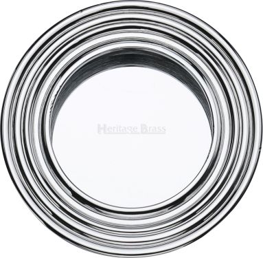 Click Here To Enlarge This Photo Of C1837-PC Heritage Brass Round Reeded Flush Pull Polished Chrome finish