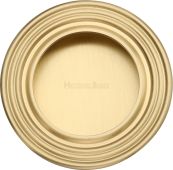 C1837-SB Heritage Brass Round Reeded Flush Pull Satin Brass finish