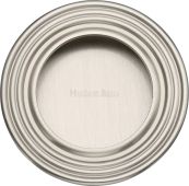 C1837-SN Heritage Brass Round Reeded Flush Pull Satin Nickel finish