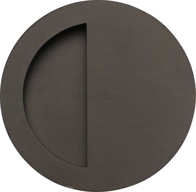 Click Here To Enlarge This Photo Of C1845-MB Heritage Brass Round Half Moon Flush Pull Matt Bronze finish