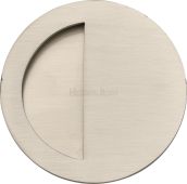 C1845-SN Heritage Brass Round Half Moon Flush Pull Satin Nickel finish