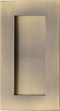 Click Here To Enlarge This Photo Of C1855 105-AT Heritage Brass Rectangular Flush Pull 105 x 58mm Antique Brass finish