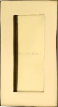 Click Here To Enlarge This Photo Of C1855 105-PB Heritage Brass Rectangular Flush Pull 105 x 58mm Polished Brass finish