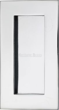 Click Here To Enlarge This Photo Of C1855 105-PC Heritage Brass Rectangular Flush Pull 105 x 58mm Polished Chrome finish