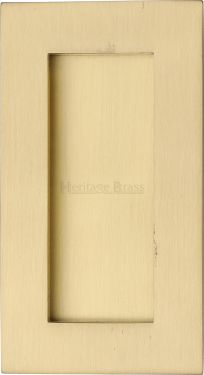 Click Here To Enlarge This Photo Of C1855 105-SB Heritage Brass Rectangular Flush Pull 105 x 58mm Satin Brass finish