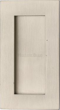 Click Here To Enlarge This Photo Of C1855 105-SN Heritage Brass Rectangular Flush Pull 105 x 58mm Satin Nickel finish