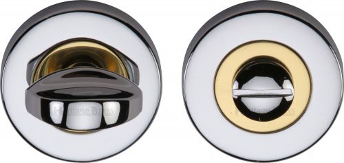 Click Here To Enlarge This Photo Of V0678-CB Heritage Brass Thumbturn & Emergency Release Chrome & Brass Finish