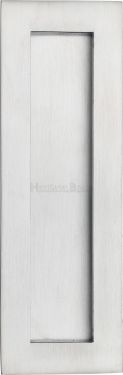 Click Here To Enlarge This Photo Of C1855 175-SC Heritage Brass Rectangular Flush Pull 175 x 58mm Satin Chrome finish
