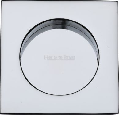 Click Here To Enlarge This Photo Of C1860-PC Heritage Brass Square Flush Pull 63 x 63mm Polished Chrome finish