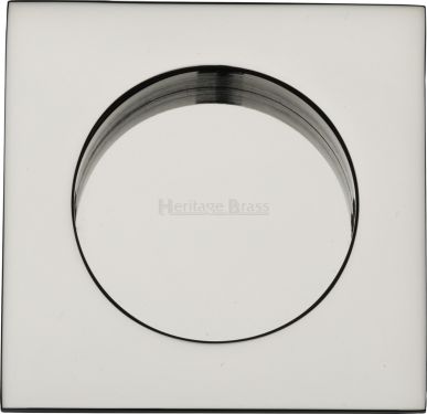 Click Here To Enlarge This Photo Of C1860-PNF Heritage Brass Square Flush Pull 63 x 63mm Polished Nickel finish