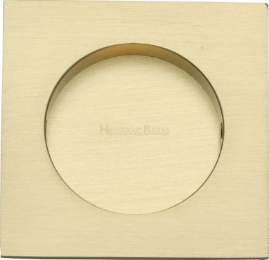 Click Here To Enlarge This Photo Of C1860-SB Heritage Brass Square Flush Pull 63 x 63mm Satin Brass finish
