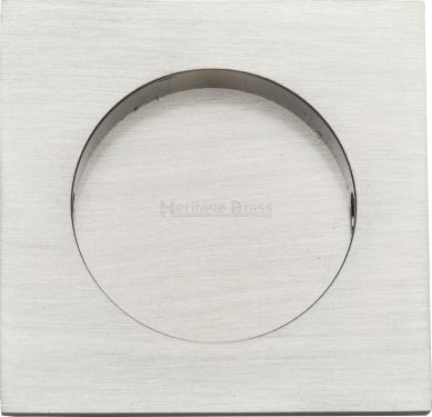 Click Here To Enlarge This Photo Of C1860-SN Heritage Brass Square Flush Pull 63 x 63mm Satin Nickel finish