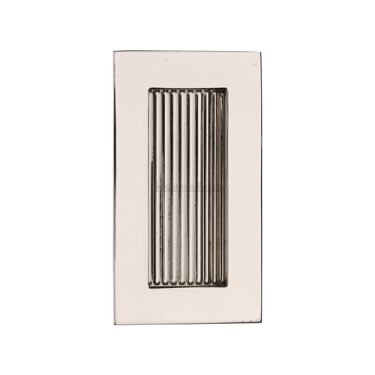 Click Here To Enlarge This Photo Of C1865 105-PNF Heritage Brass Reeded Rectangular Flush Pull 105 x 58mmmm Polished Nickel finish