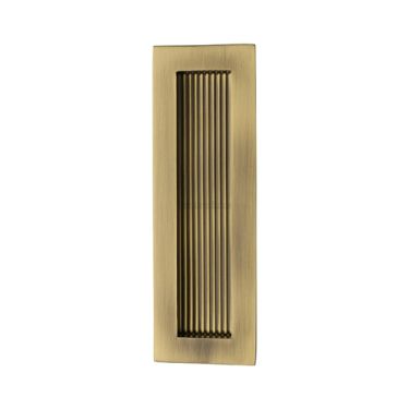 Click Here To Enlarge This Photo Of C1865 175-AT Heritage Brass Reeded  Rectangular Flush Pull 175 x 58mm Antique Brass finish