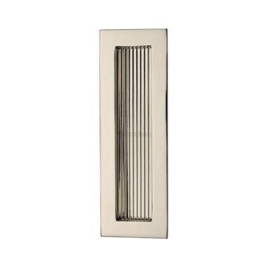 Click Here To Enlarge This Photo Of C1865 175-PNF Heritage Brass Reeded  Rectangular Flush Pull 175 x 58mm Polished Nickel finish