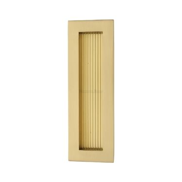 Click Here To Enlarge This Photo Of C1865 175-SB Heritage Brass Reeded  Rectangular Flush Pull 175 x 58mm Satin Brass finish