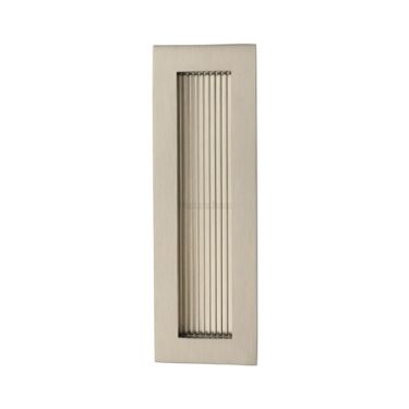 Click Here To Enlarge This Photo Of C1865 175-SN Heritage Brass Reeded  Rectangular Flush Pull 175 x 58mm Satin Nickel finish