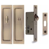 C1877-AT Heritage Brass Flush Pull Privacy Set 197mm Antique Brass finish