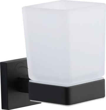 Click Here To Enlarge This Photo Of CHE-TUMBLER-BLK M.Marcus 'Chelsea' Single Tumbler Holder with Glass Matt Black Finish
