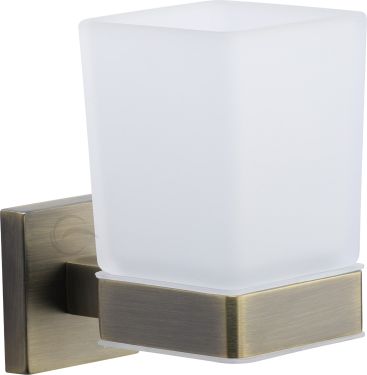 Click Here To Enlarge This Photo Of CHE-TUMBLER-MA M.Marcus 'Chelsea' Single Tumbler Holder with Glass Antique Bronze Finish