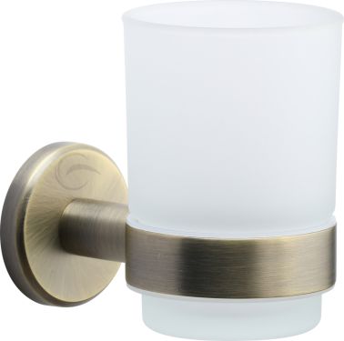 Click Here To Enlarge This Photo Of OXF-TUMBLER-MA M.Marcus 'Oxford' Single Tumbler Holder with Glass Antique Bronze Finish
