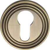 RR4020-AT Heritage Brass Euro Profile Cylinder Escutcheon Antique Brass finish