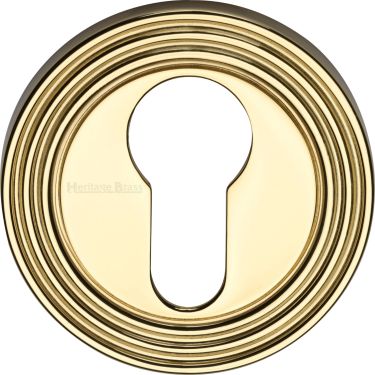 Click Here To Enlarge This Photo Of RR4020-PB Heritage Brass Euro Profile Cylinder Escutcheon Polished Brass finish