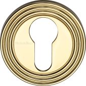 RR4020-PB Heritage Brass Euro Profile Cylinder Escutcheon Polished Brass finish