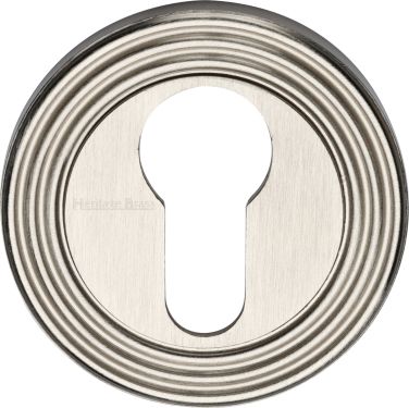 Click Here To Enlarge This Photo Of RR4020-SN Heritage Brass Euro Profile Cylinder Escutcheon Satin Nickel finish